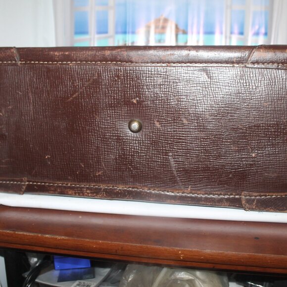 Vintage 30s 40's AOPA Army Pilot Cowhide Flight Cowhide Hardside Suitcase Rare - Picture 9 of 13